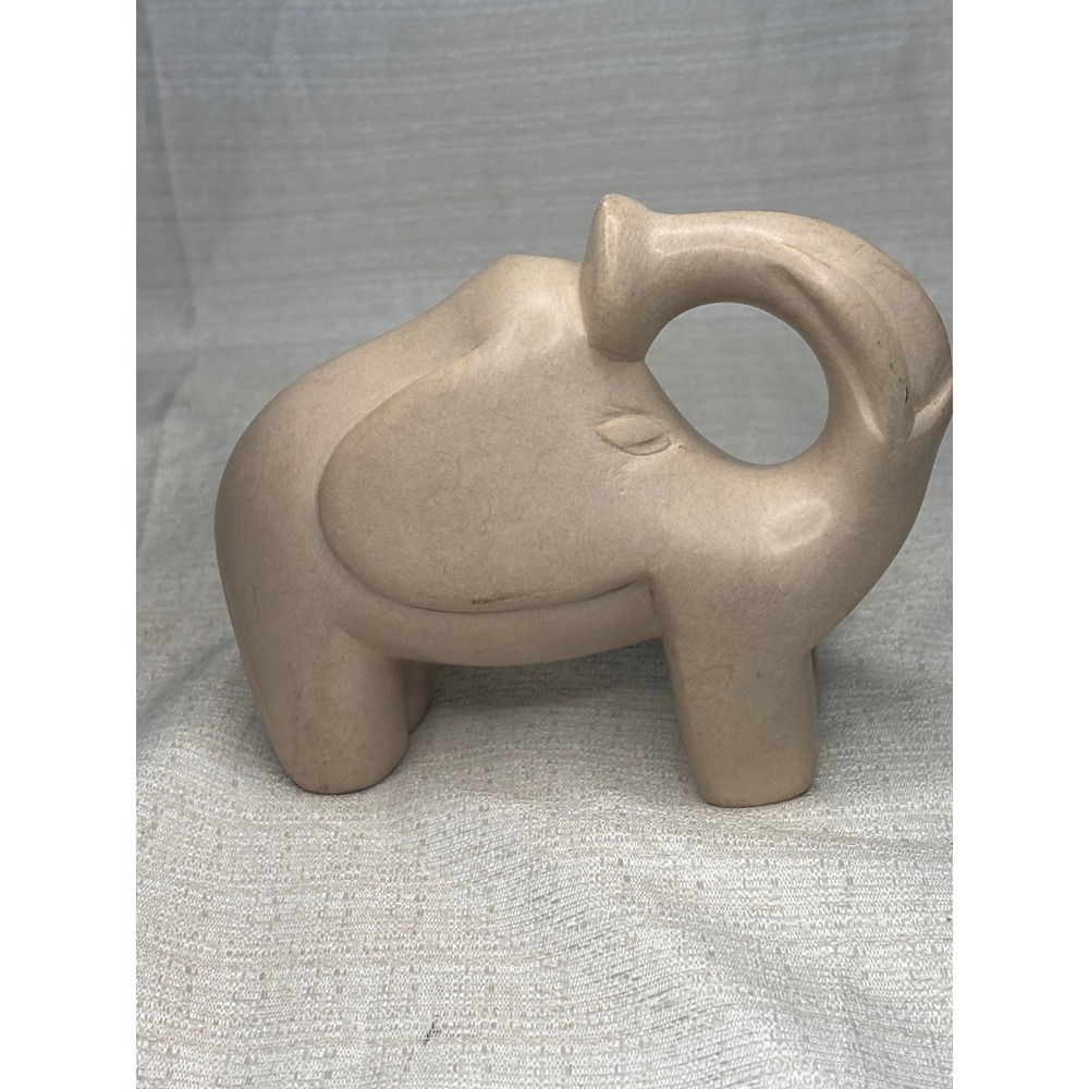 Hand Carved Soapstone‎ Haiti Elephant Figurine Statue Ornament Decor Art Vintage - Picture 2 of 5